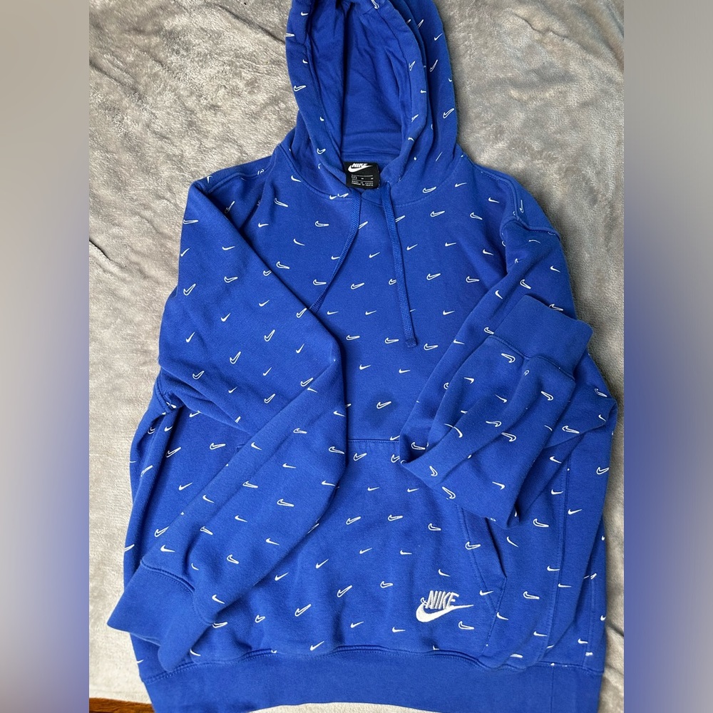 Nike blue swoosh all around hoodie | Size Medium